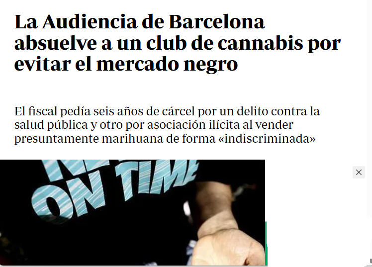 absuelto presidente de club cannabico por un juez de Barcelona