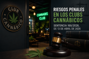 Riesgos penales en los clubs cannábicos. Sentencia 169/2026, de 13 de abril de 2026 Se remite esta sentencia como advertencia reciente sobre los riesgos penales que pueden aparecer en locales, clubs o asociaciones donde existe consumo de sustancias y donde no se controla correctamente qué ocurre dentro del espacio. 